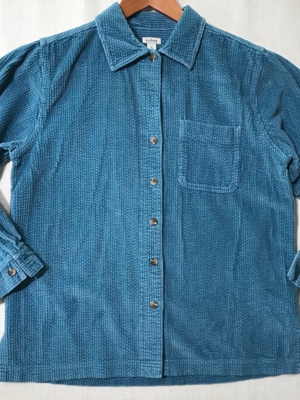 Vintage LL Bean Ribbed Thick Corduroy Button Up Shacket Lightweight Jacket Small